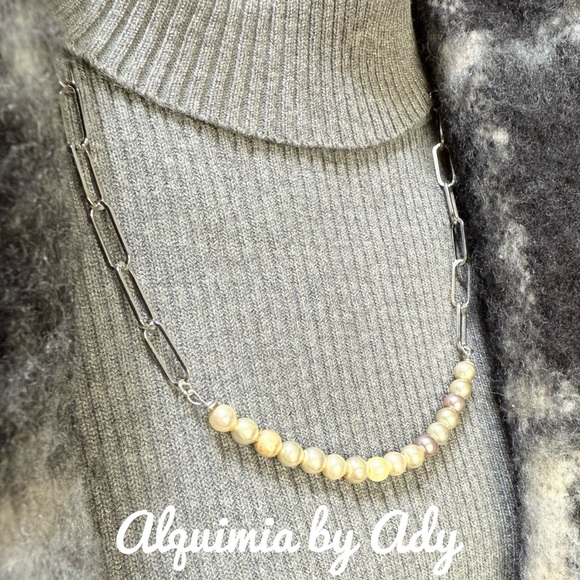 Alquimia Silver and pearls necklace - Picture 2 of 4